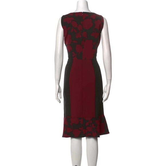 $1990 Runway Oscar de la Renta Sweetheart Neck Flounce Hem Midi Dress  XL - Picture 12 of 13